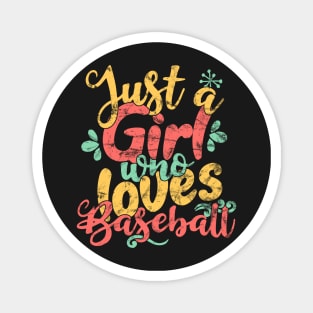 Just A Girl Who Loves Baseball Gift print Magnet